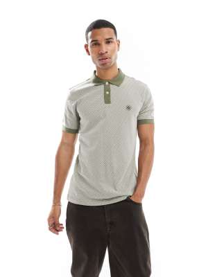 Pretty Green Pretty Green jacquard polo in khaki