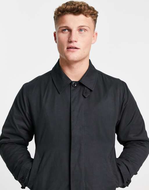 Pretty Green Langley trench in black ASOS