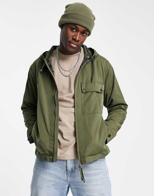 Pretty Green leporis nylon jacket in khaki