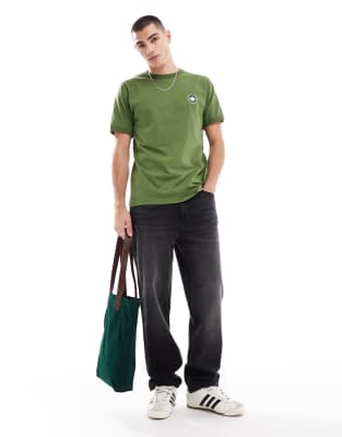 Pretty Green Pretty Green live forever badge t-shirt in green