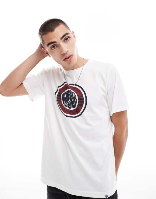 Pretty Green - Live Forever - T-shirt à écusson - Blanc
