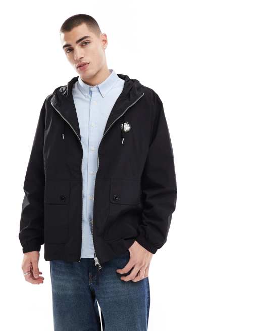 Pretty Green live forever zip up jacket in black