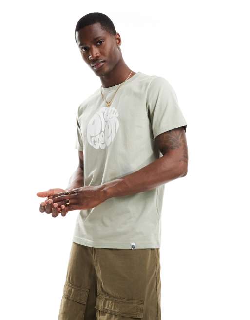 Pretty Green logo graphic t-shirt in sage green