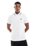 [Pretty Green] Pretty Green logo polo with tipping in white S WHITE