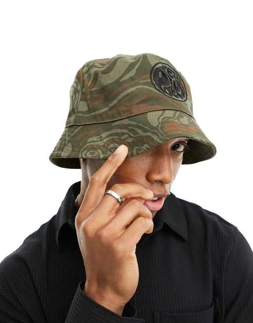 Pretty Green marble bucket hat in green