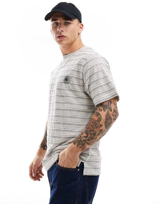 Pretty Green marl stripe short sleeve t-shirt in multi