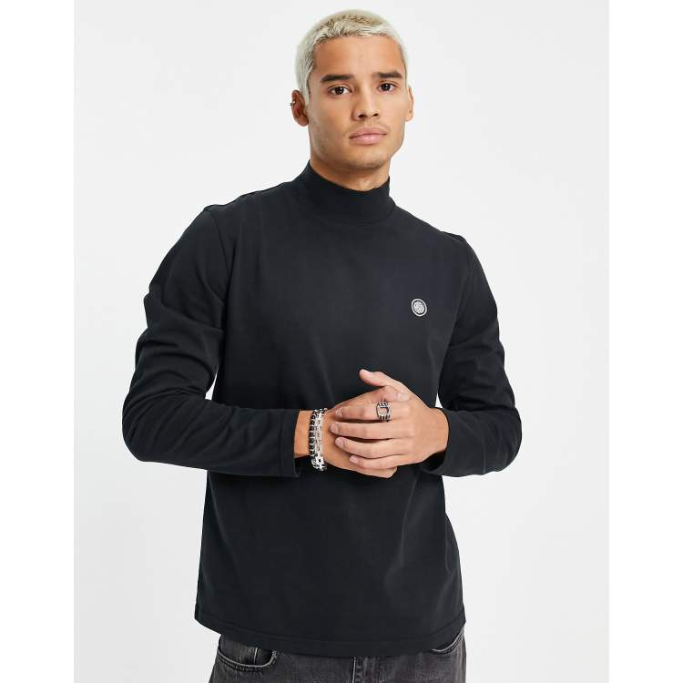 Pretty Green mock neck top in black ASOS