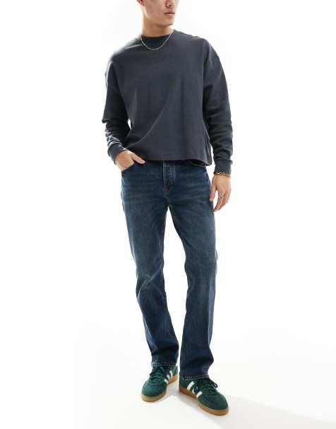 Pretty Green – Mörkblå, tvättade jeans i regular fit - view 1