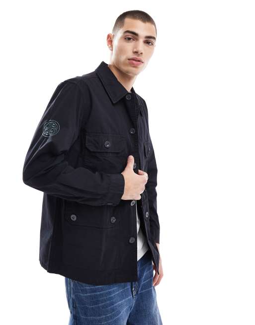 Pretty Green overshirt in black