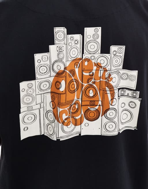 Pretty Green – Oversize-T-Shirt in Schwarz mit Lautsprecher-Rückenprint , 3 von 4