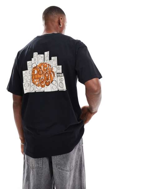 Pretty Green oversized t-shirt with speaker back print in black - view 1