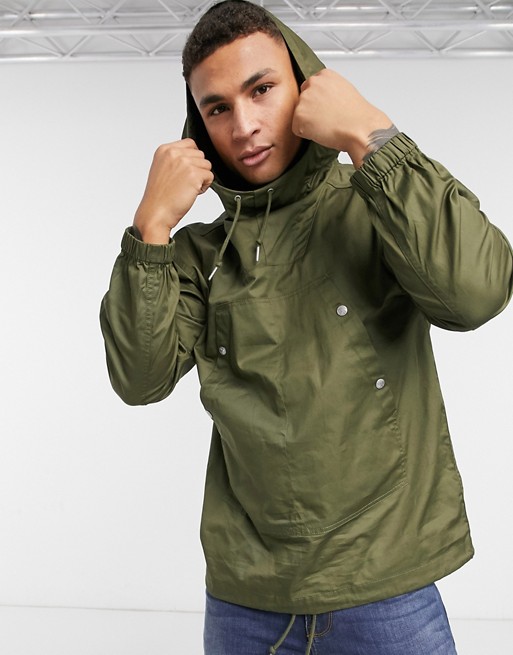 Pretty Green pocket front pullover jacket in khaki
