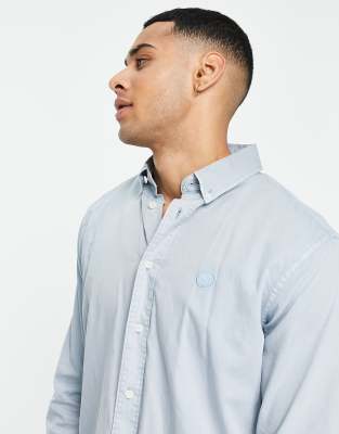 Pretty Green rohini cotton shirt in blue