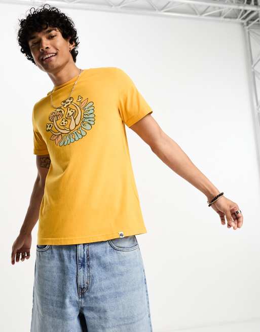 Pretty Green Shroom graphics t-shirt in orange | ASOS