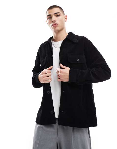 Pretty Green - Sort overskjorte i fløjl - view 1