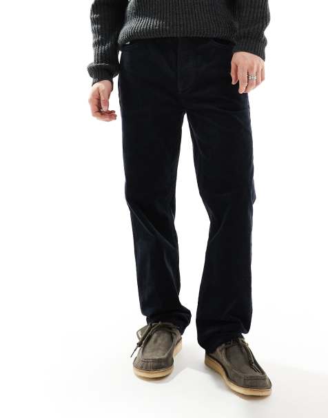 Pretty Green - Sorte fløjlsbukser i Regular Fit - view 1
