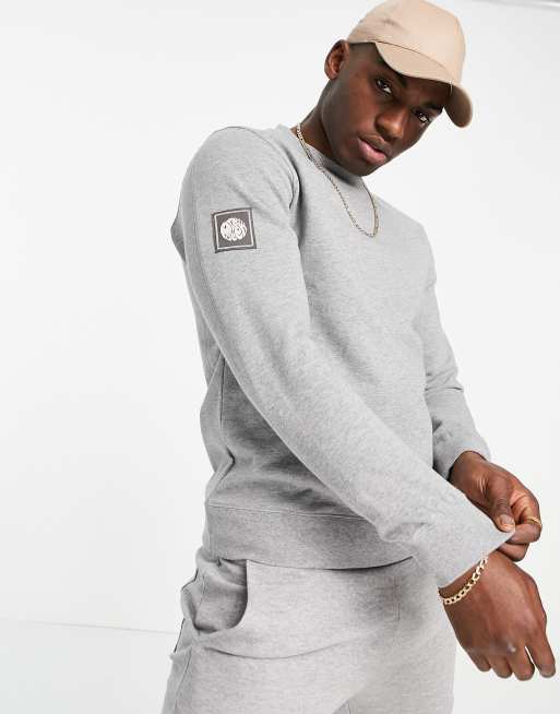 Pretty Green Standards crew neck sweatshirt in gray