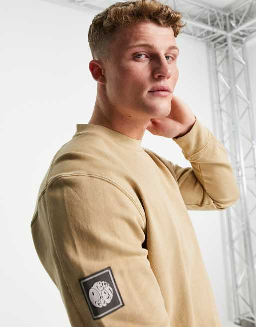 Pretty Green Standards crew neck sweatshirt in stone | ASOS