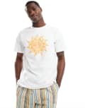 [Pretty Green] Pretty Green sun graphic short sleeve t-shirt in white 2XL WHITE