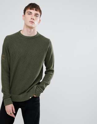 khaki crew neck jumper