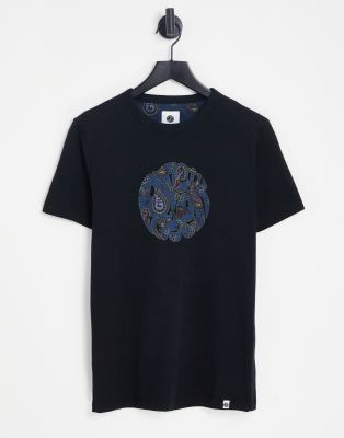 Pretty Green Thornley paisley logo t-shirt in black  - BLACK - ASOS Price Checker