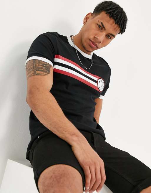 Pretty Green - Timor - T-shirt met logo in zwart