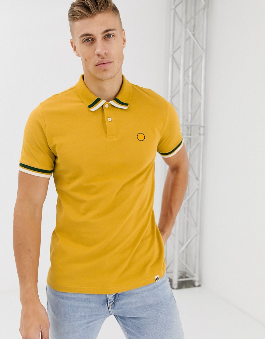 Pretty Green tipped polo in yellow