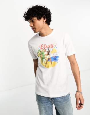 Pretty Green Pretty Green x Elvis graphics t-shirt in white