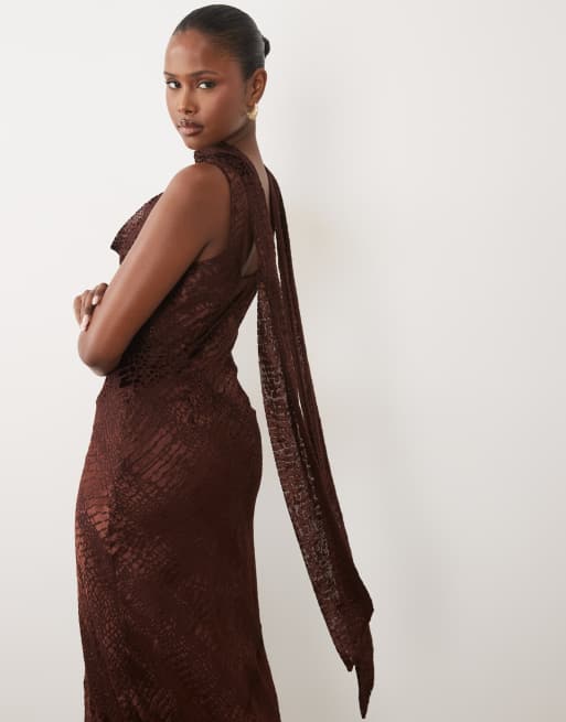 bodycon colorblock dress Taupe&Cream midi with high neck Size:XLP its a must Midnight Plunge Neck Mini Dress