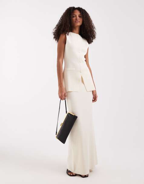 knee length dresses for ladies Women's White Suit