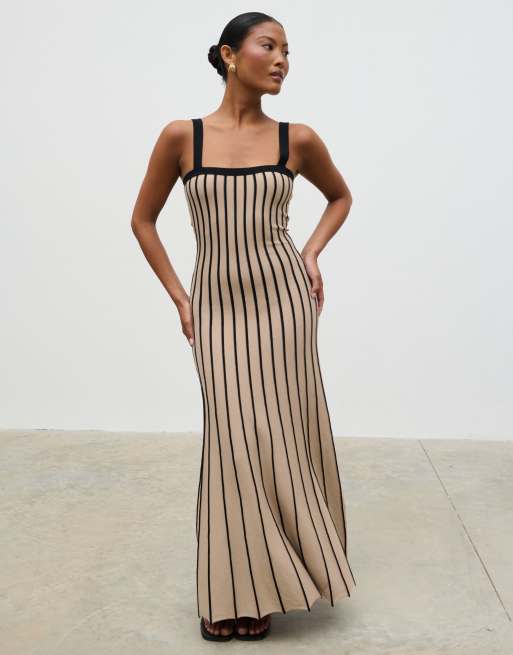 Pretty Lavish – Alyssia – Beżowa sukienka midaxi, 3 z 4