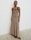 [Pretty Lavish] Pretty Lavish Alyssia stripe midaxi dress in beige-Neutral XS Beige