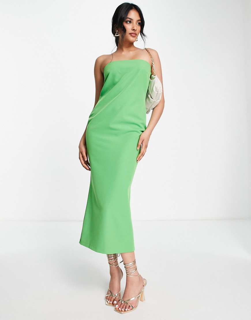 Pretty Lavish backless bandeau midaxi dress in green