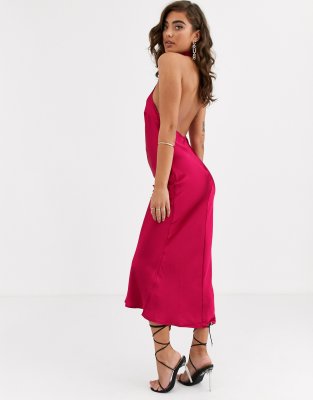 halter neck backless dress