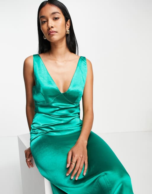 Julian Drape Midaxi Dress - Green