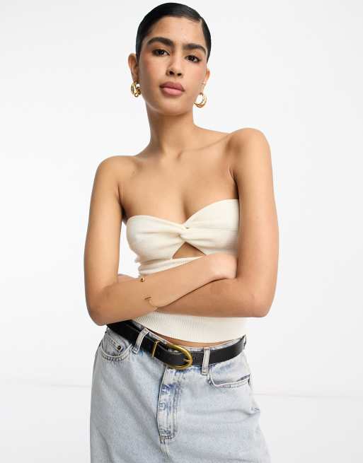 Cute Twist Front Tube Top Strapless Bandeaus – sunifty