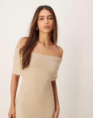 PRETTY LAVISH BARDOT KNIT MIDAXI DRESS