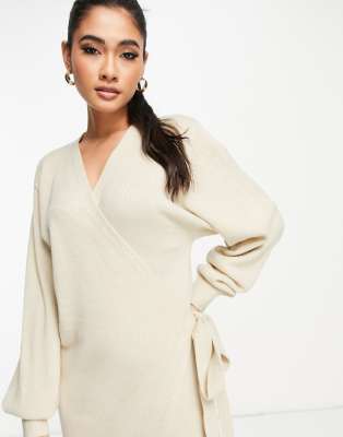 pretty lavish knit wrap dress