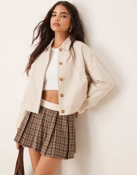 Pretty Lavish - Beige cropped trenchcoat - view 1