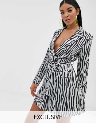 zebra blazer dress