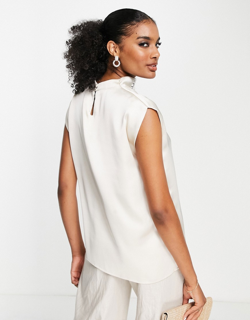 Blusa drappeggiata color ostrica-Bianco - Pretty Lavish Camicia donna  - immagine1