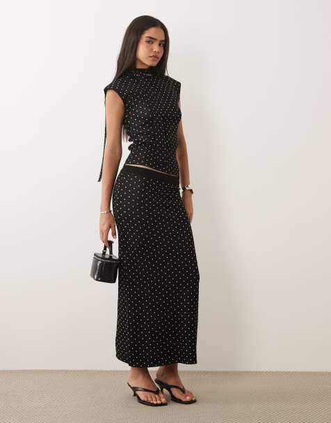 Pretty Lavish - Bonnie - Coordinato in maglia nero a pois - view 1