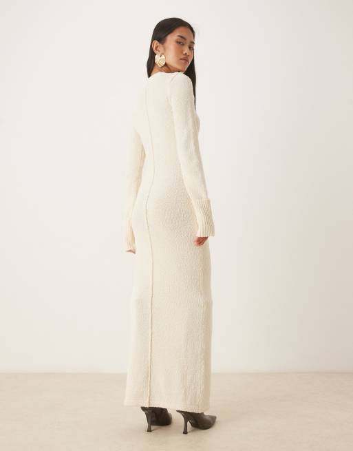 boucle knit dress Donna Karan Women's Boucle Knit Dress in Cream White, Size Medium
