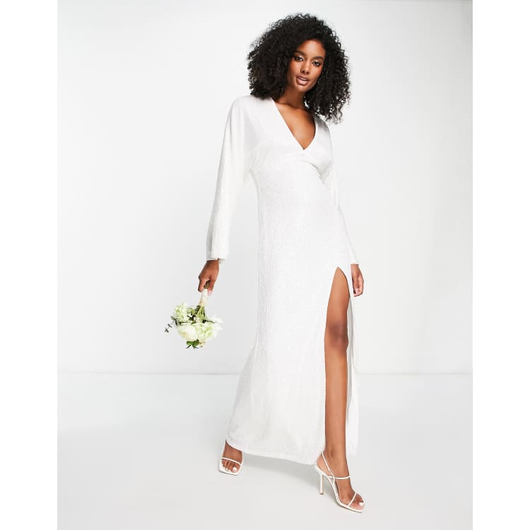 Asos white hotsell maxi dress