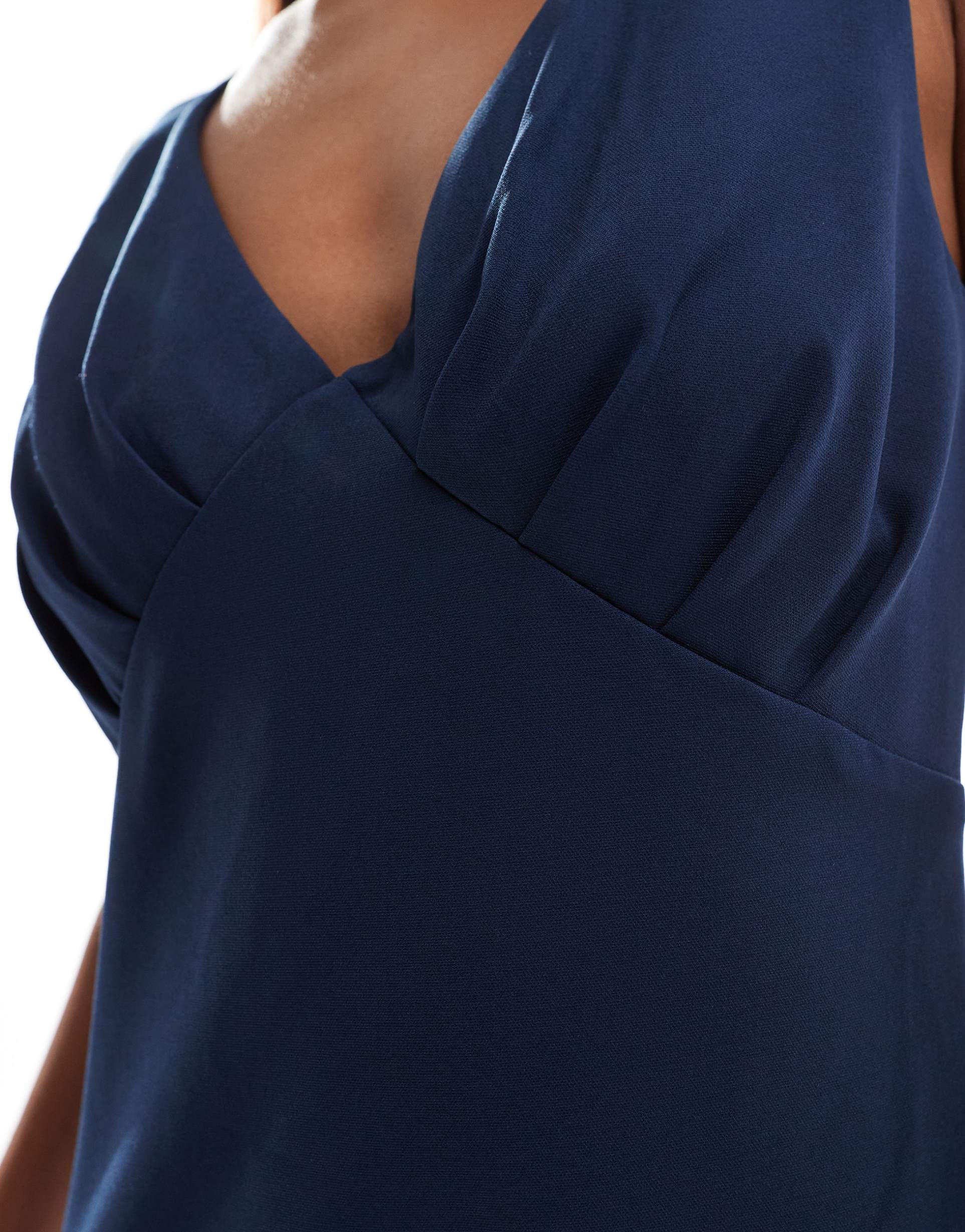 pretty lavish bridesmaid crepe maxi in midnight navy
