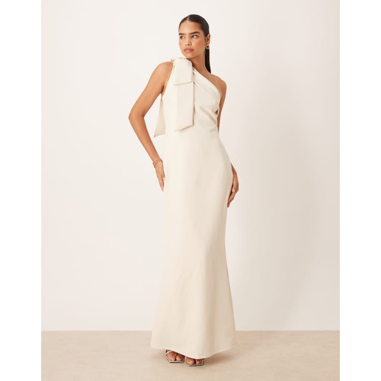 cream one shoulder maxi dress Cordula