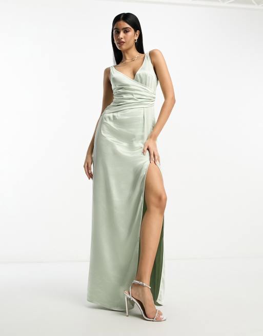 Green maxi hotsell bridesmaid dress