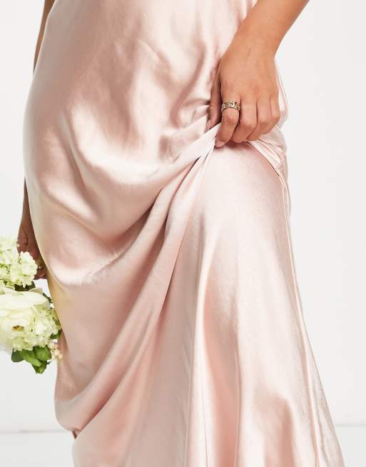 Pretty Lavish Bridesmaid Keisha cowl neck satin maxi dress in