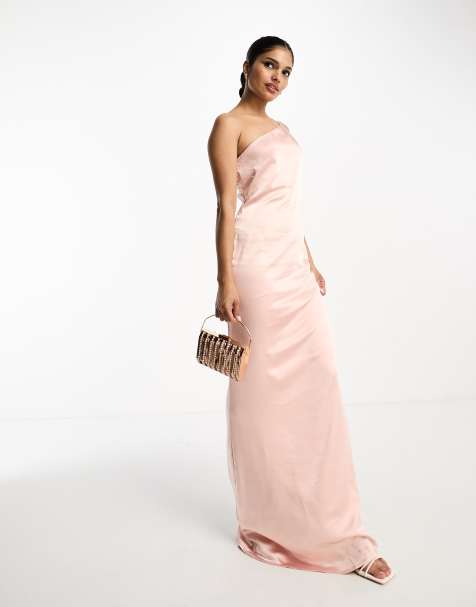 Asos dusky outlet pink bridesmaid dress