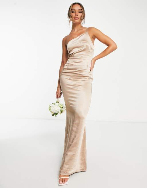 One shoulder satin sale